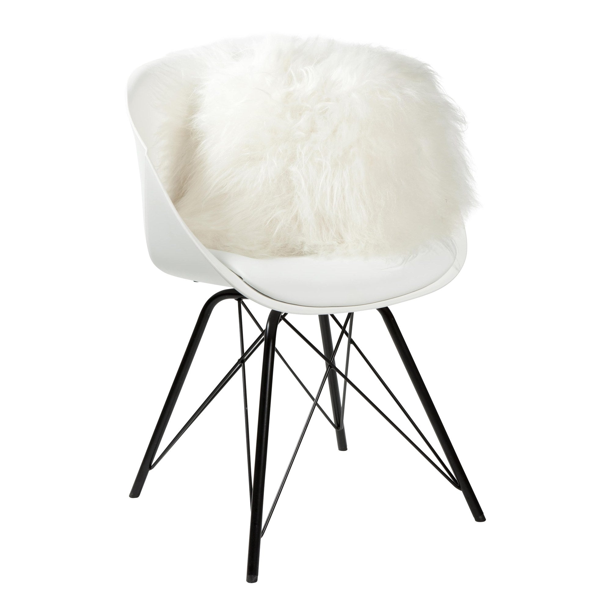 Sierkussen schapenvacht IJslands | Natural wit | 40 x 40cm - Dyreskinn - Accessoire Loods