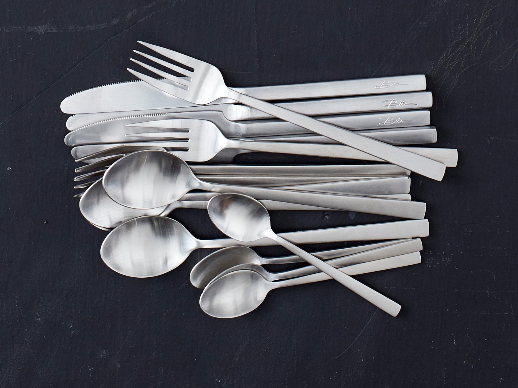 Bitz Bestekset zilver gematteerde afwerking (16-delig) - Accessoire Loods