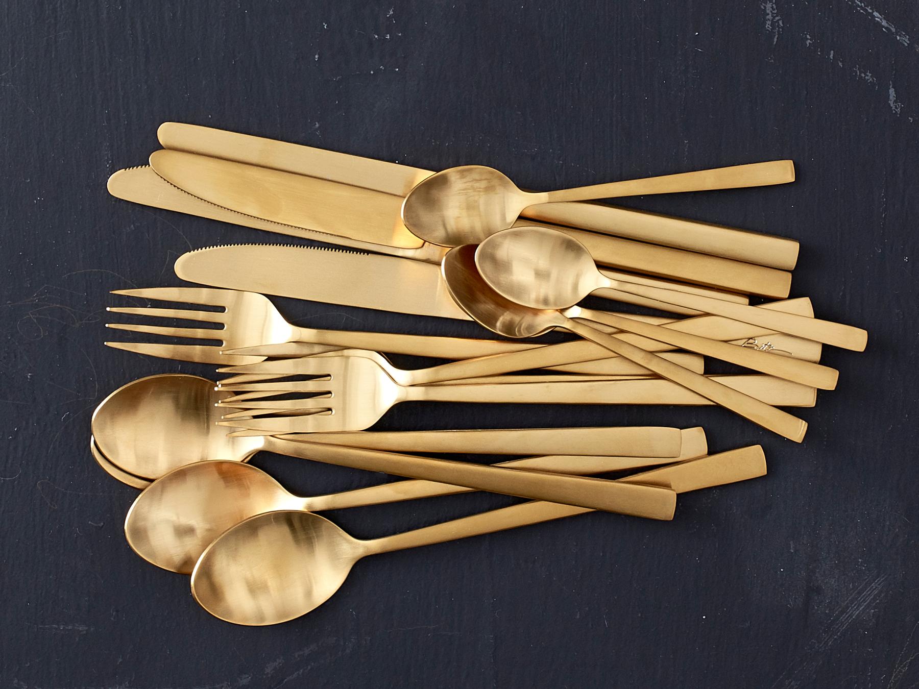 Bitz Bestekset messing met gematteerde afwerking (16-delig) - Accessoire Loods