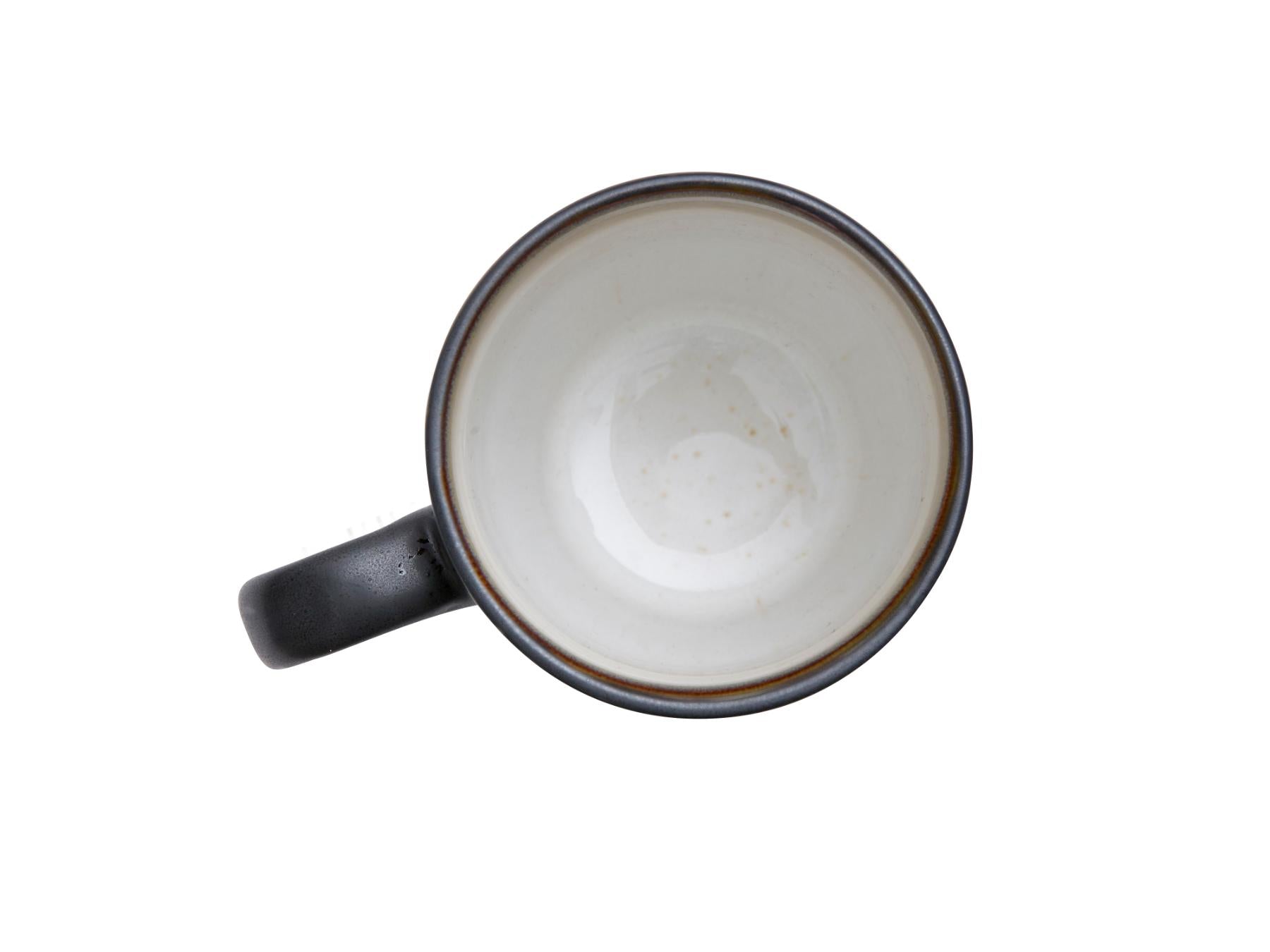 Bitz koffie- / theemok (300ml) van zwart aardewerk met (licht) gekleurde binnenkant (4-Delig) - Accessoire Loods