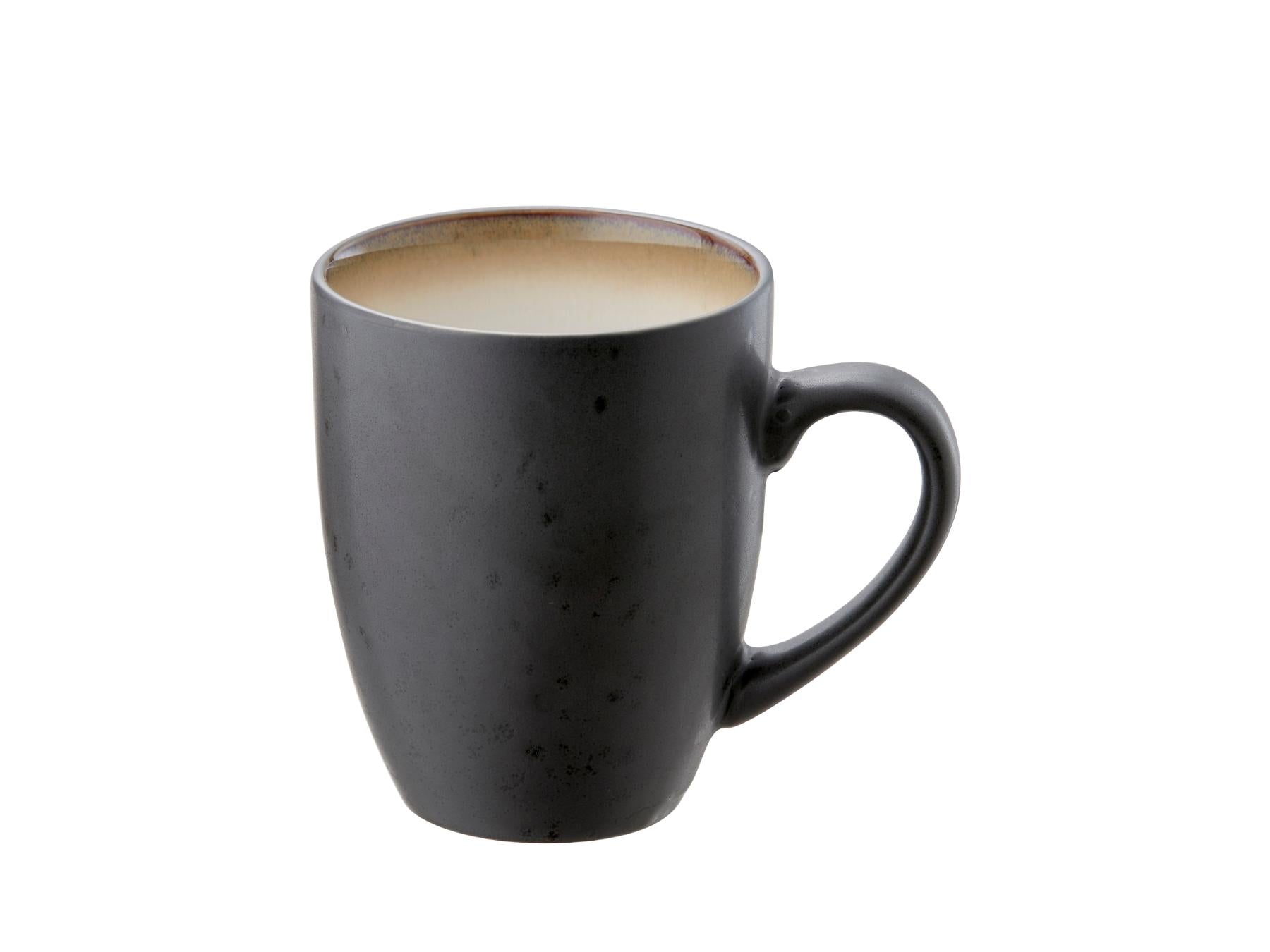 Bitz koffie- / theemok (300ml) van zwart aardewerk met (licht) gekleurde binnenkant (4-Delig) - Accessoire Loods