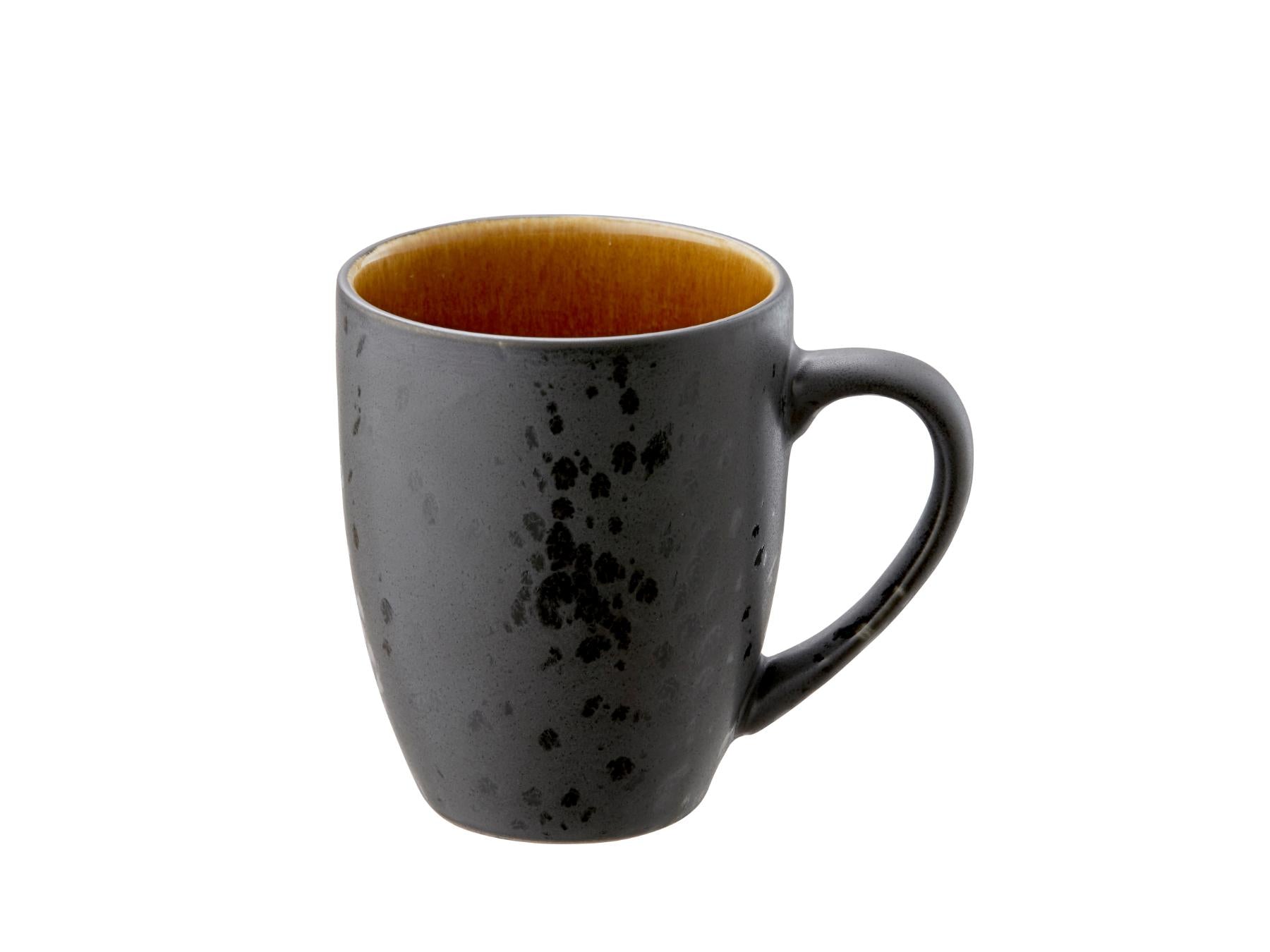 Bitz koffie- / theemok (300ml) van zwart aardewerk met (licht) gekleurde binnenkant (4-Delig) - Accessoire Loods