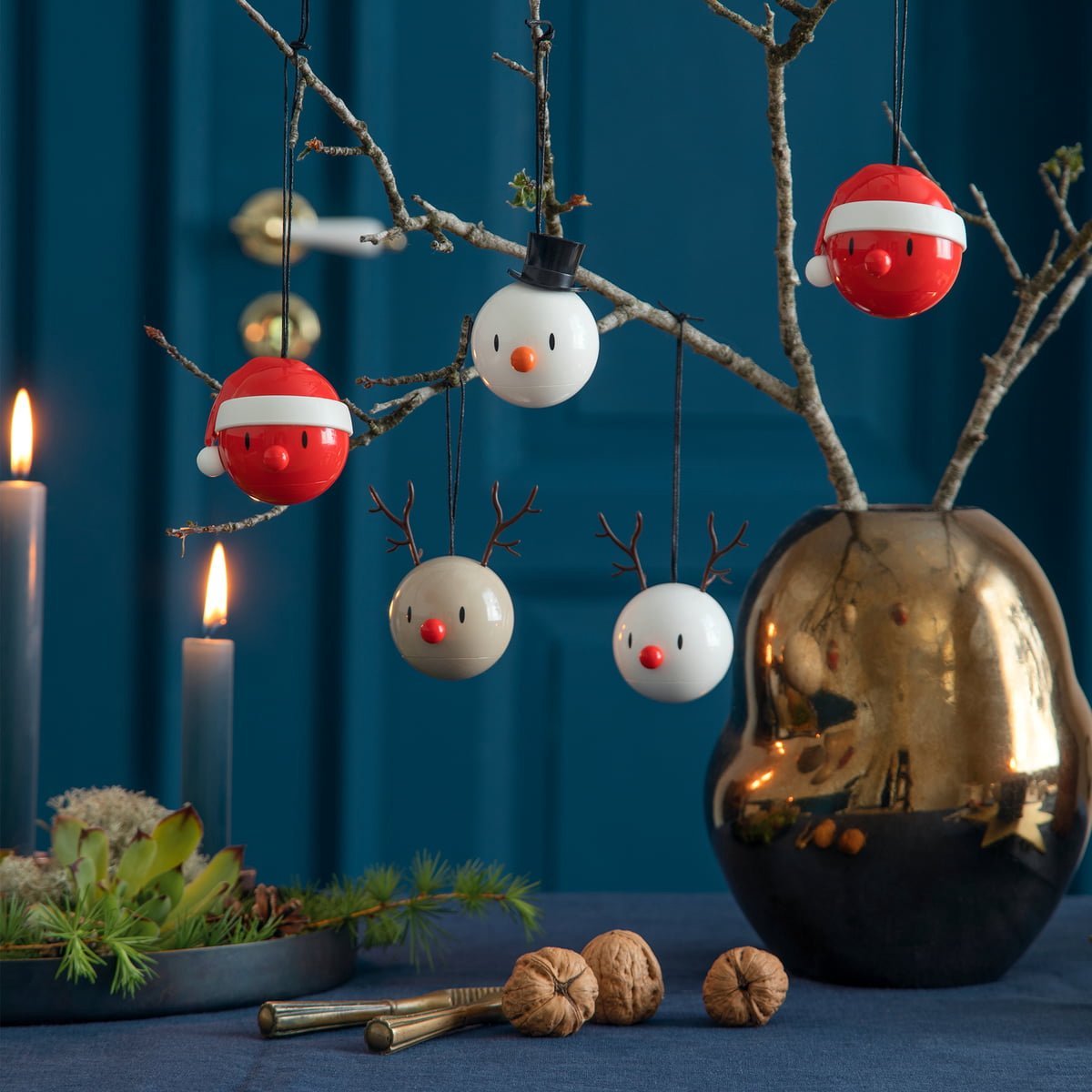 Hoptimist Rendier Ornament 2 stuks Wit - Hoptimist - Accessoire Loods