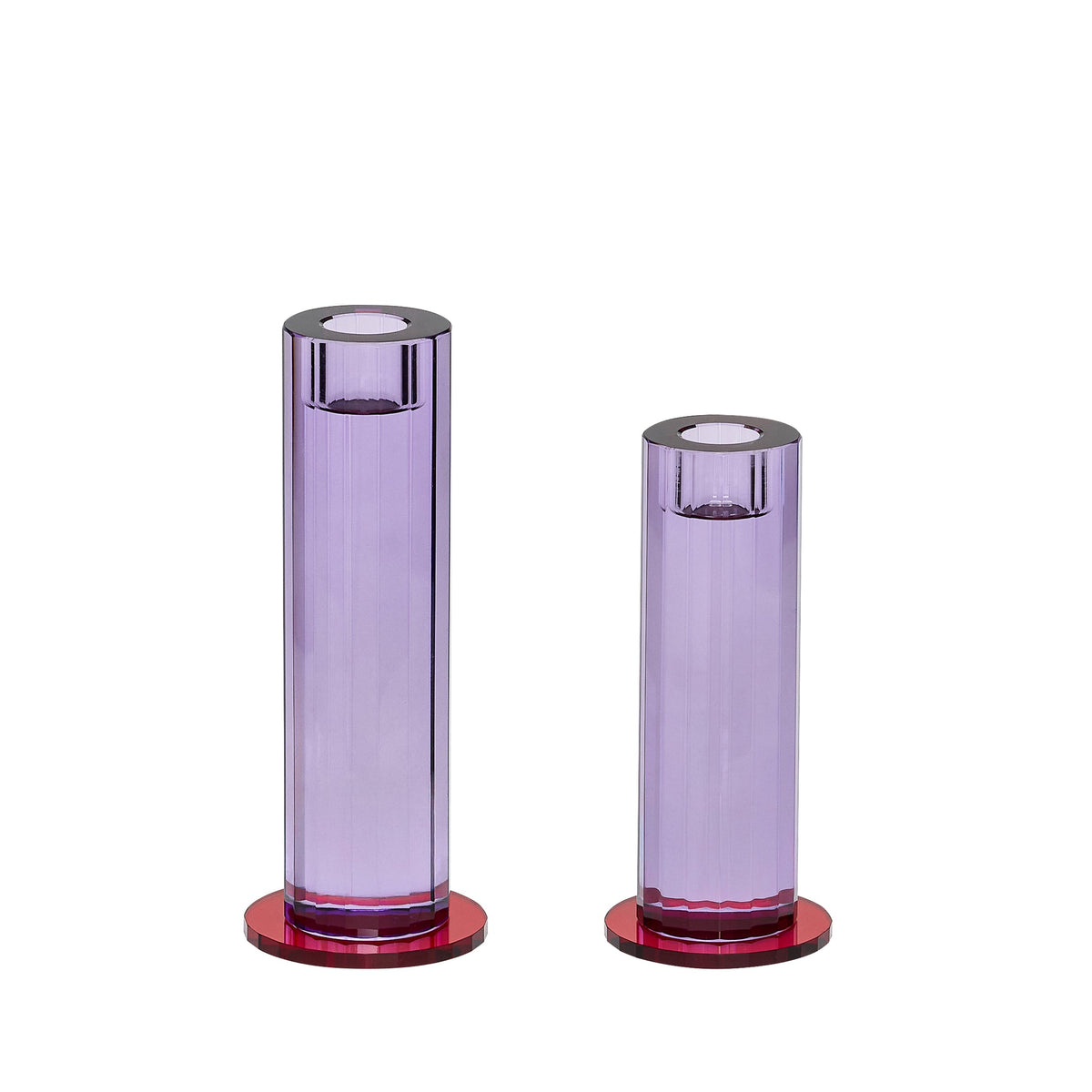 Cut Candleholder Purple (set of 2) - Hübsch - Accessoire Loods