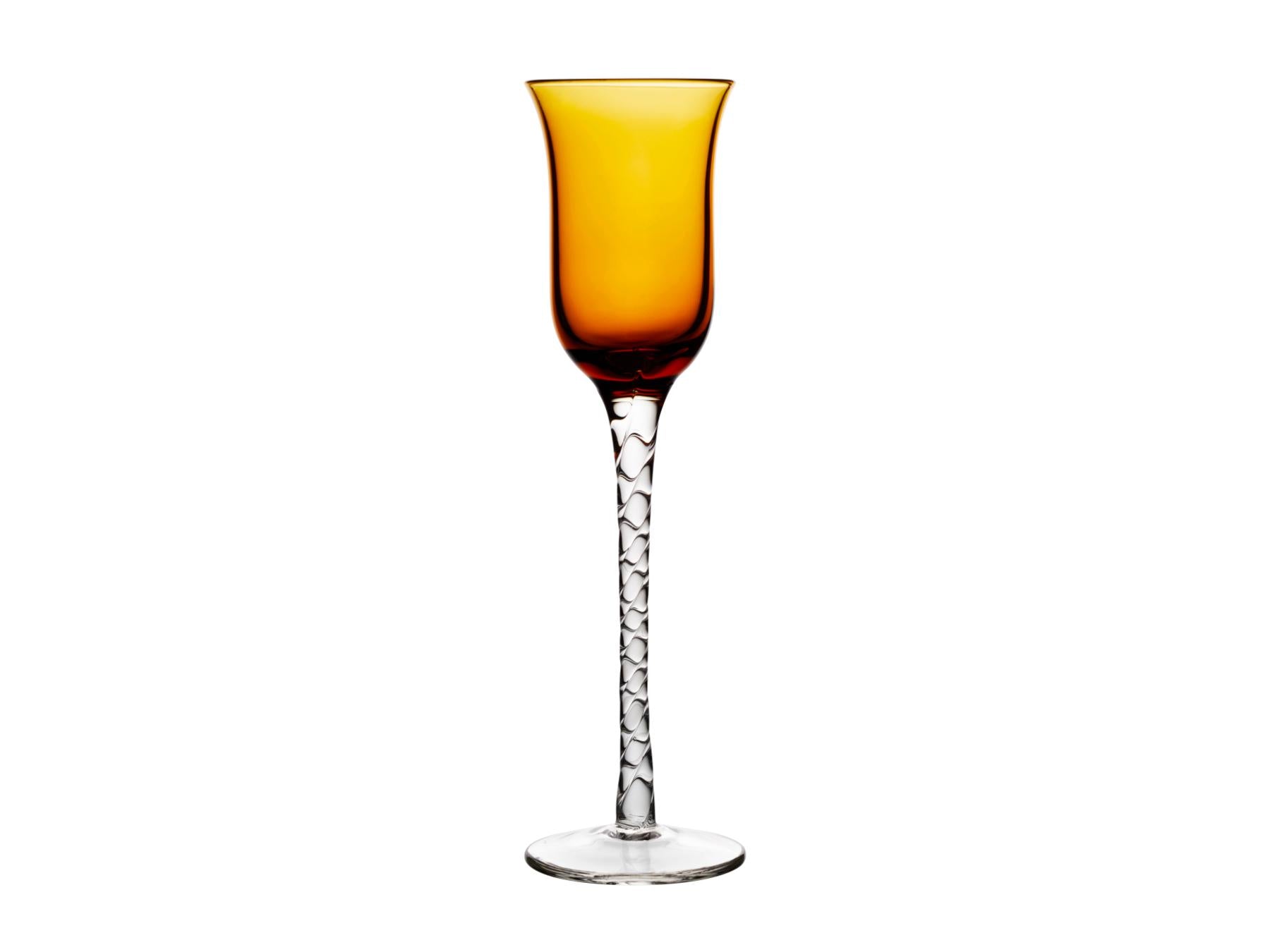 Lyngby Aquavit / borrel / schnaps glas London 18 cm hoog - 5 cl - set van 6 stuks - colour mix - Lyngby Glas - Accessoire Loods