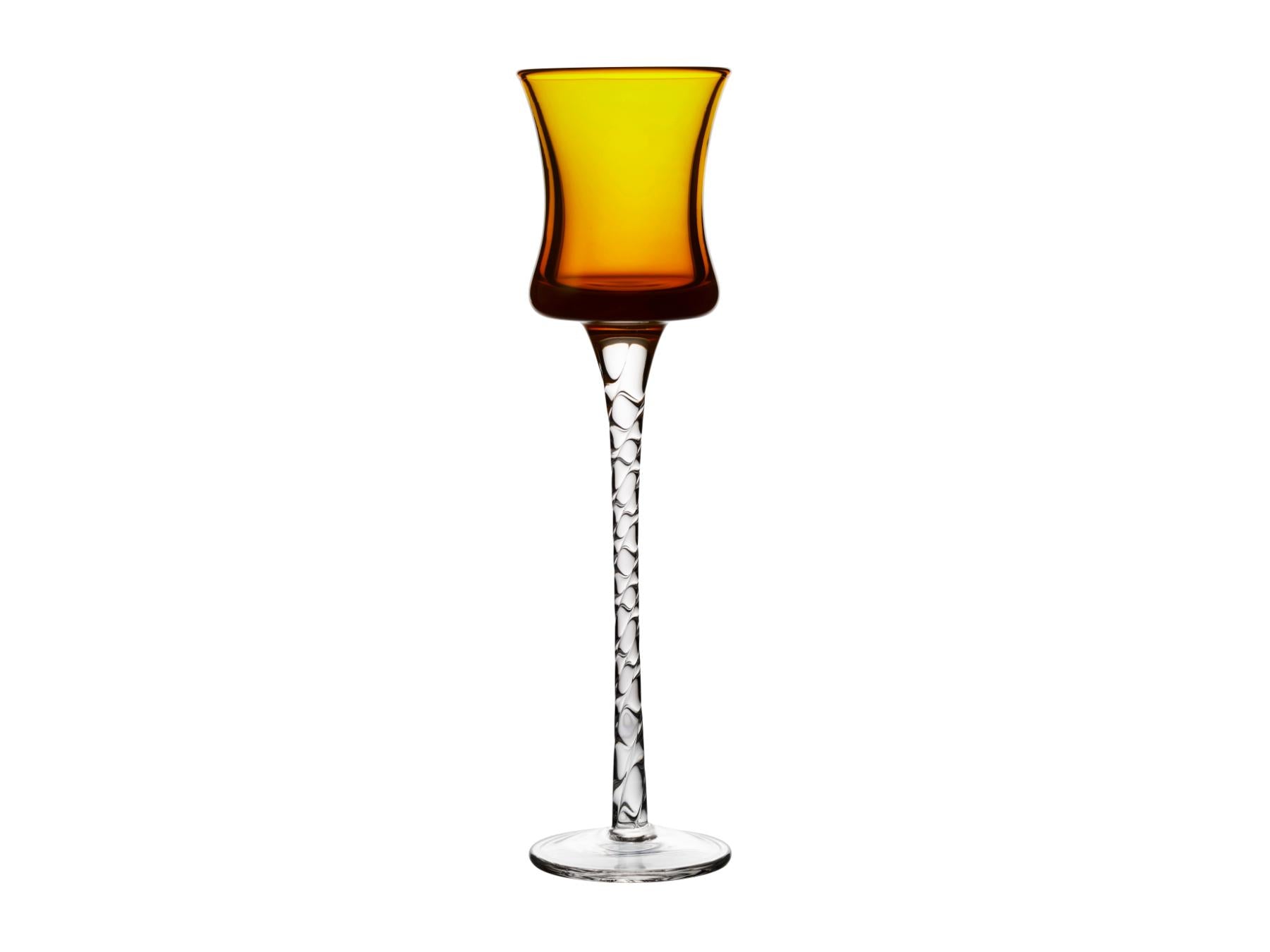 Lyngby Aquavit / borrel / schnaps glas London 18 cm hoog - 5 cl - set van 6 stuks - colour mix - Lyngby Glas - Accessoire Loods