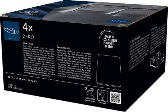Lyngby Glas Krystal Zero Waterglas 42 cl 4 st. Smoke - Lyngby Glas - Accessoire Loods