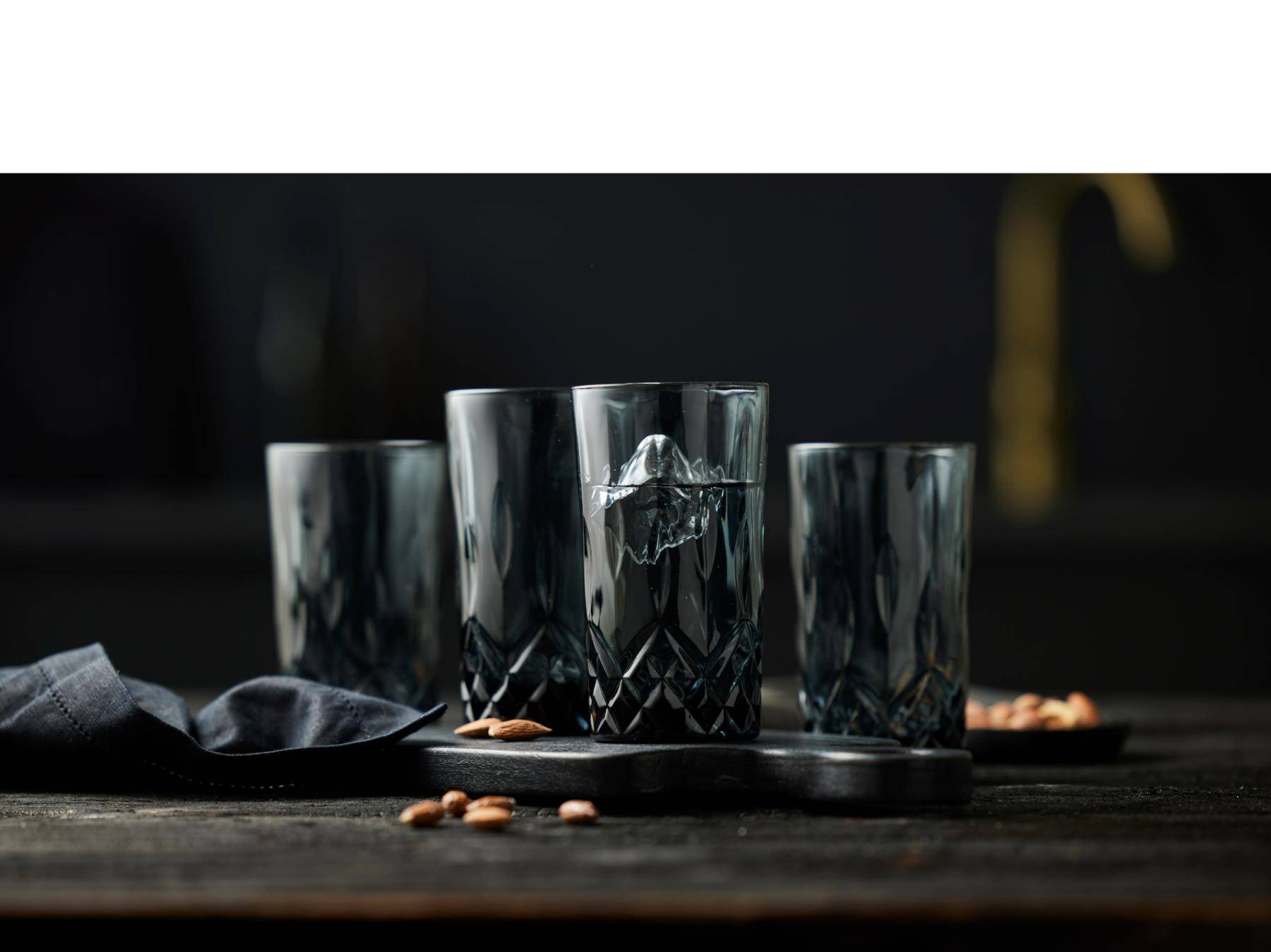 Lyngby Longdrinkglazen en whiskeyglazen - 38cl - 32cl - Zwart - Lyngby Glas - Accessoire Loods
