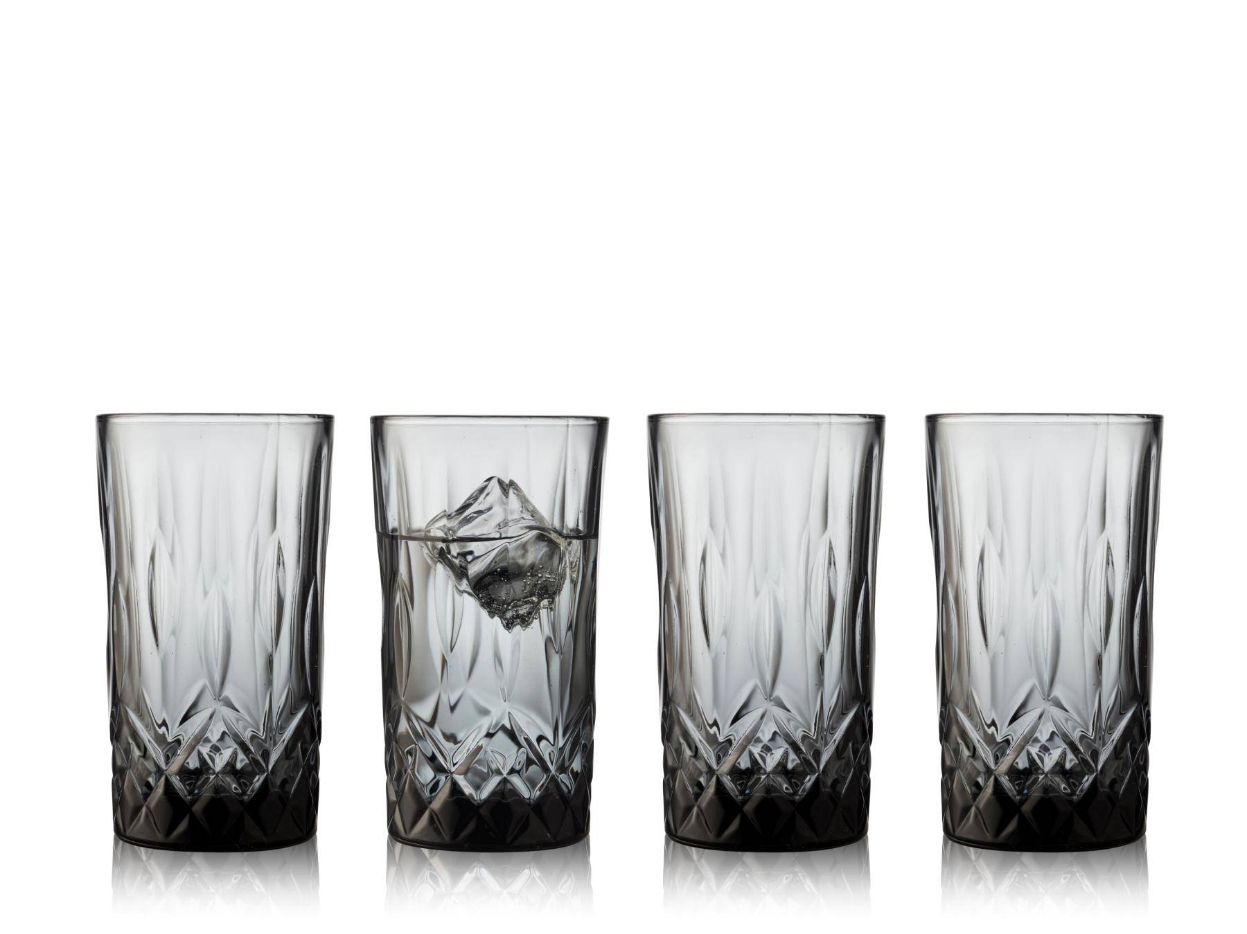 Lyngby Longdrinkglazen en whiskeyglazen - 38cl - 32cl - Zwart - Lyngby Glas - Accessoire Loods
