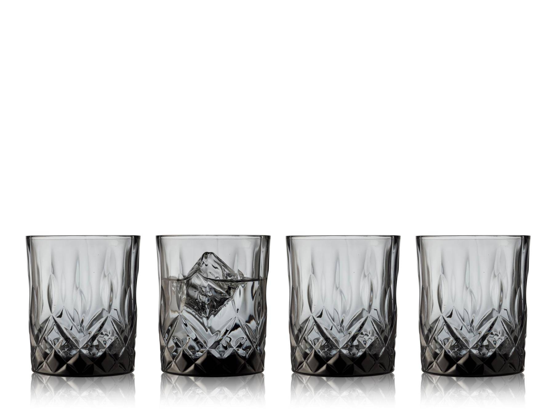 Lyngby Longdrinkglazen en whiskeyglazen - 38cl - 32cl - Zwart - Lyngby Glas - Accessoire Loods