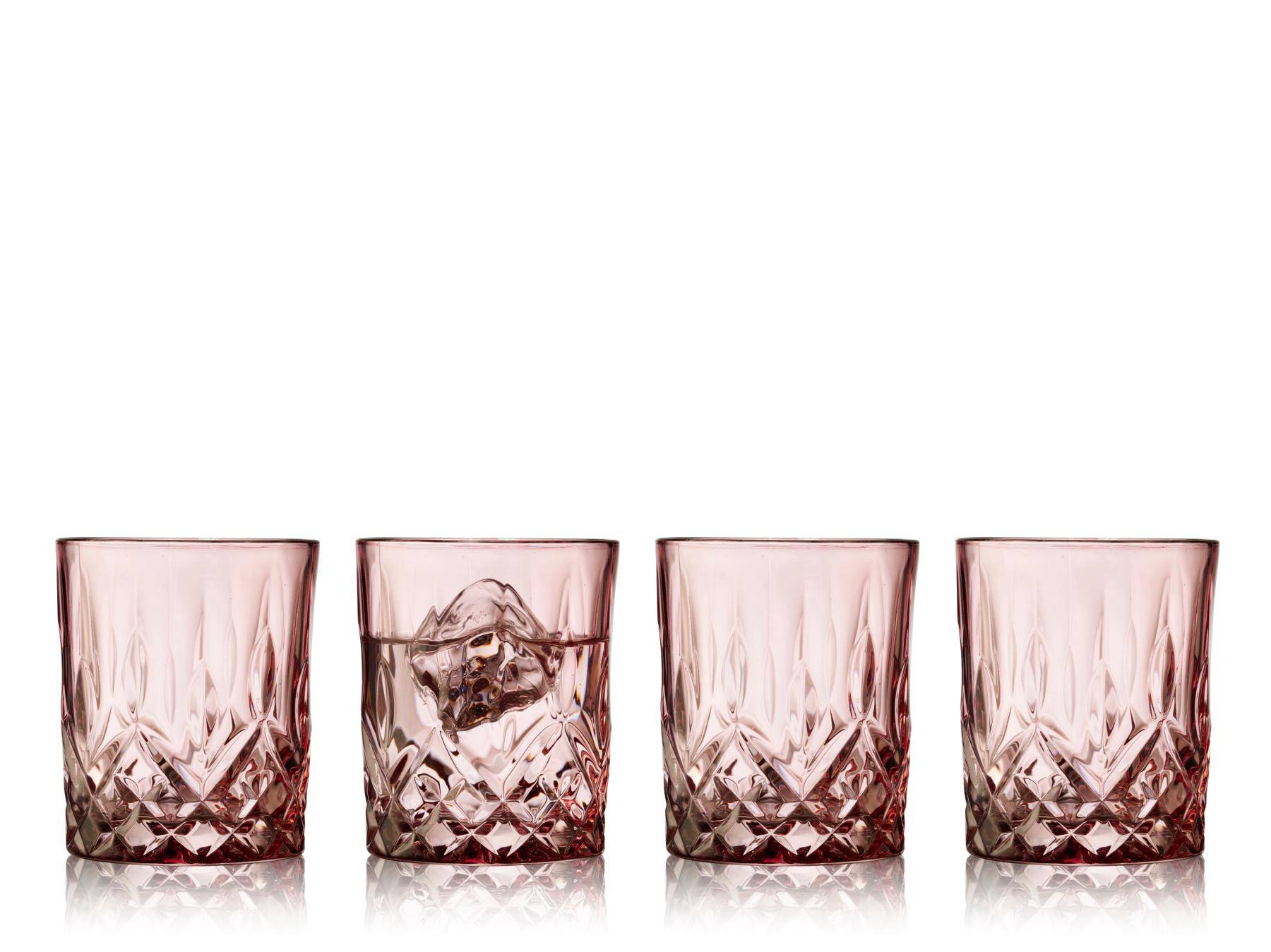 Lyngby Longdrinkglazen - Lyngby whiskeyglazen - set - Roze - Lyngby Glas - Accessoire Loods
