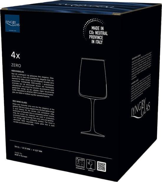Lyngby Glas Krystal Zero Rode wijnglas 54 cl 4 st.