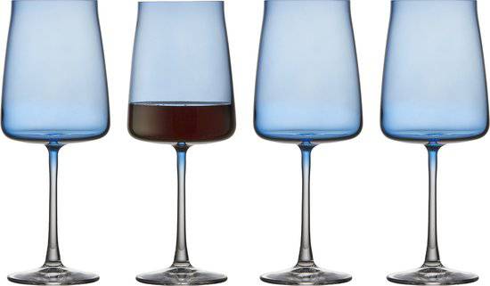 Lyngby Glas Krystal Zero Rode wijnglas 54 cl 4 st. Blauw