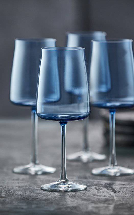 Lyngby Glas Krystal Zero Rode wijnglas 54 cl 4 st. Blauw