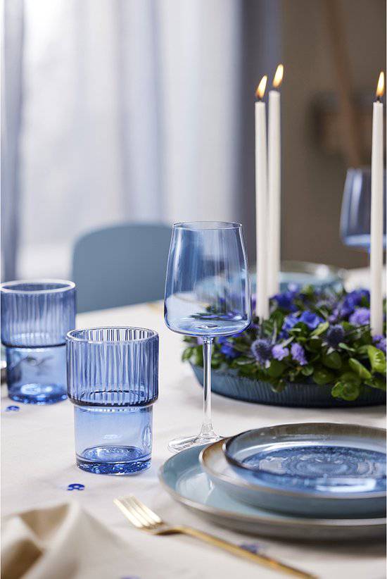 Lyngby Glas Krystal Zero Rode wijnglas 54 cl 4 st. Blauw