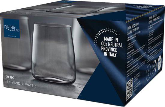 Lyngby Glas Krystal Zero Waterglas 42 cl 4 st. Smoke