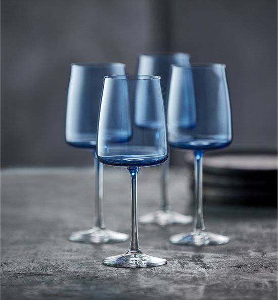 Lyngby Glas Krystal Zero Wit wijnglas 43 cl 4 st. Blauw
