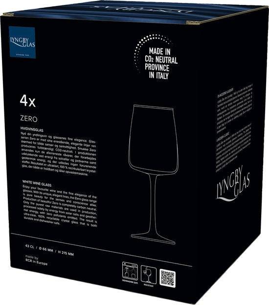 Lyngby Glas Krystal Zero Wit wijnglas 43 cl 4 st. Blauw