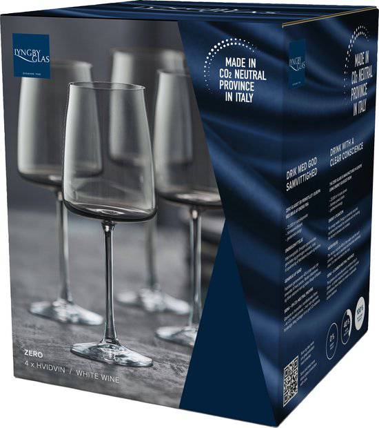 Lyngby Glas Krystal Zero Wit wijnglas 43 cl 4 st. Smoke
