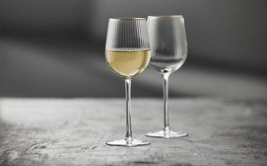 Lyngby Glas - Palermo Gold - Wit wijnglas 30 cl - Set van 4