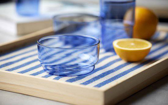 Lyngby Glas Torino Kom 12 cm 2 st. Blauw