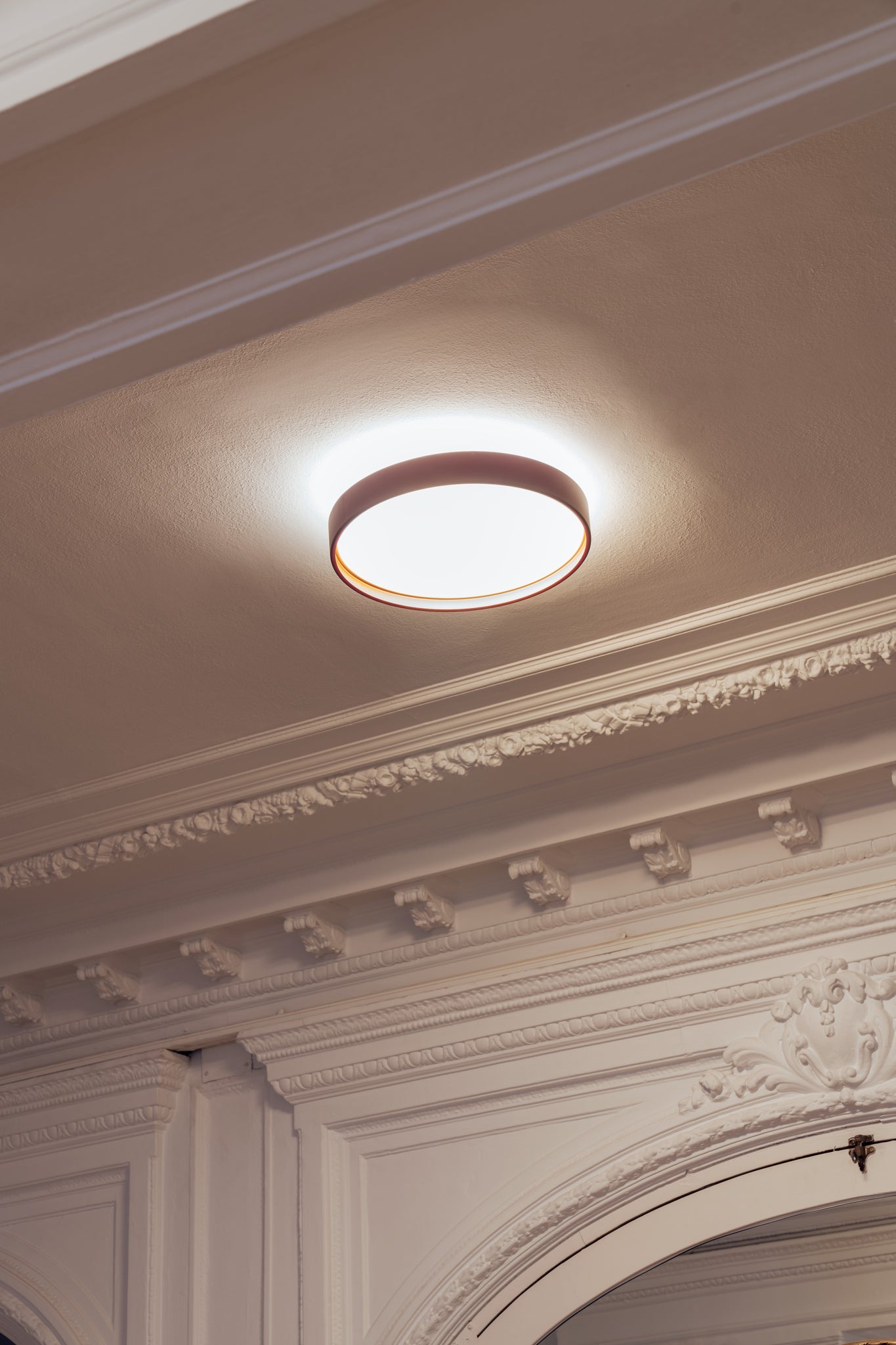 Alina ceiling lamp @ 37 cm 2 x E27 Burgundy + gold textured interior - Milan - Accessoire Loods