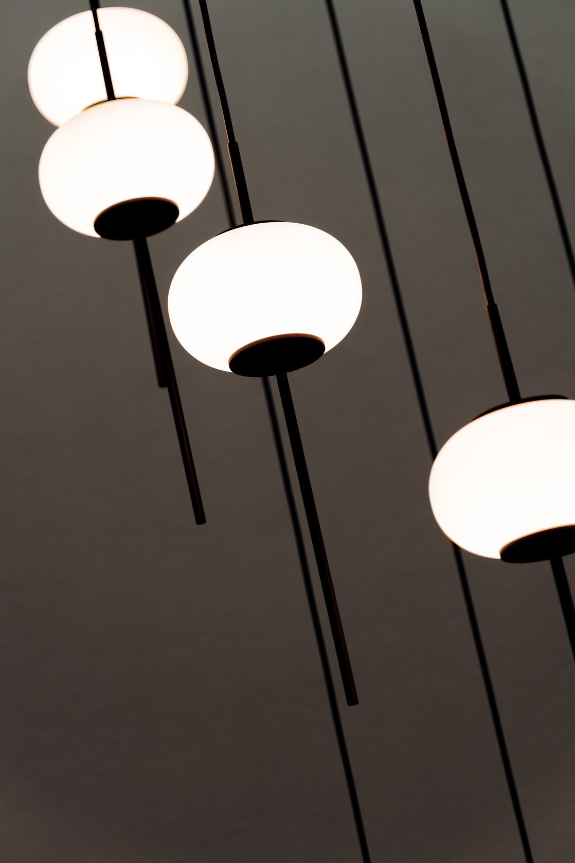 Astros Pendant 2 x G9 textured black without canopy - Milan - Accessoire Loods