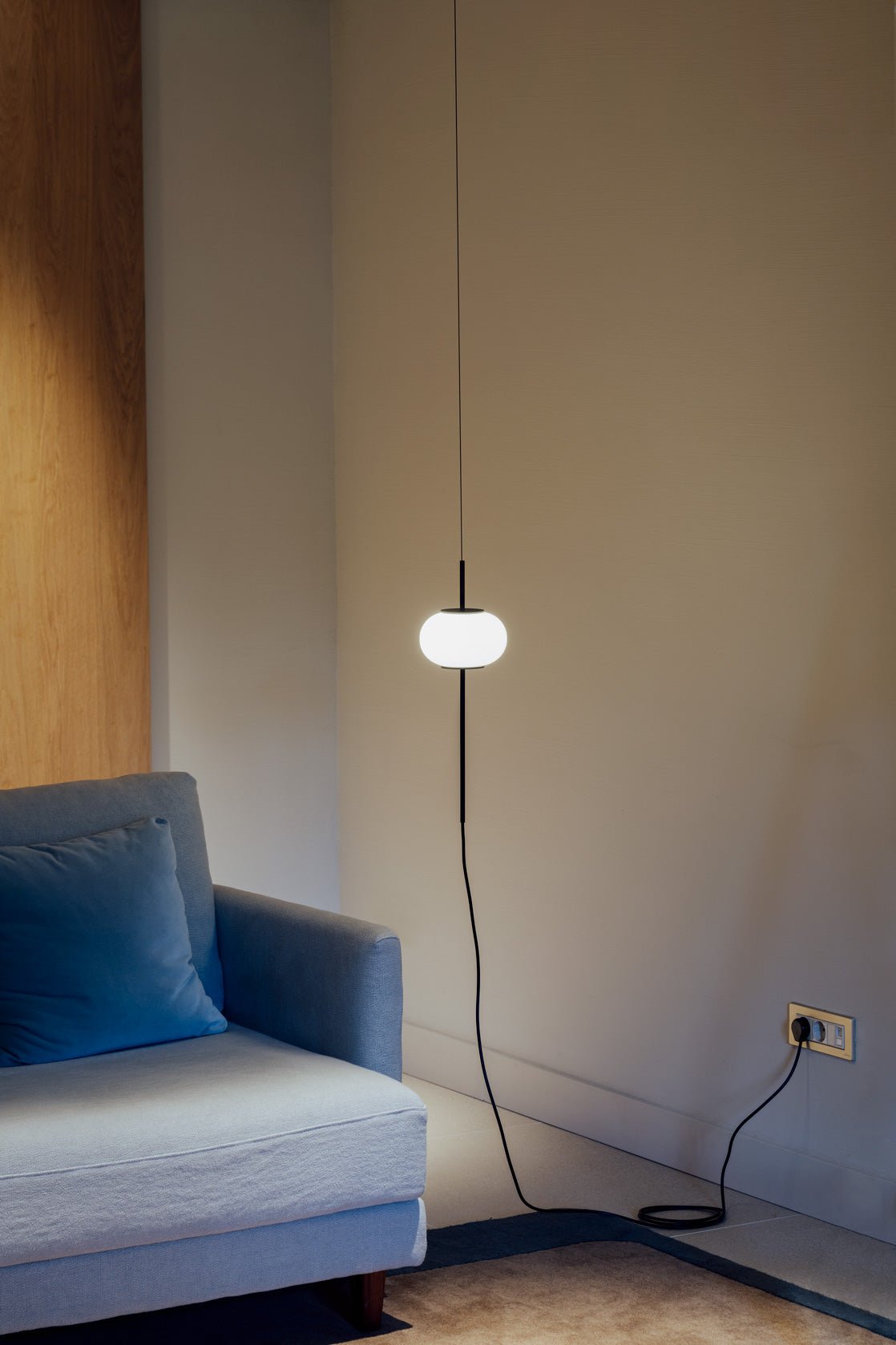 Astros Pendant/Floor lamp textured black - Milan - Accessoire Loods