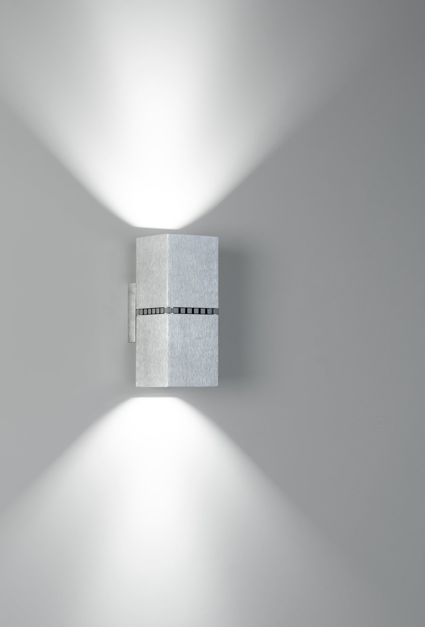 Dau 80 Rectangular wall lamp 2 x Led DOB Brushed aluminum - Milan - Accessoire Loods