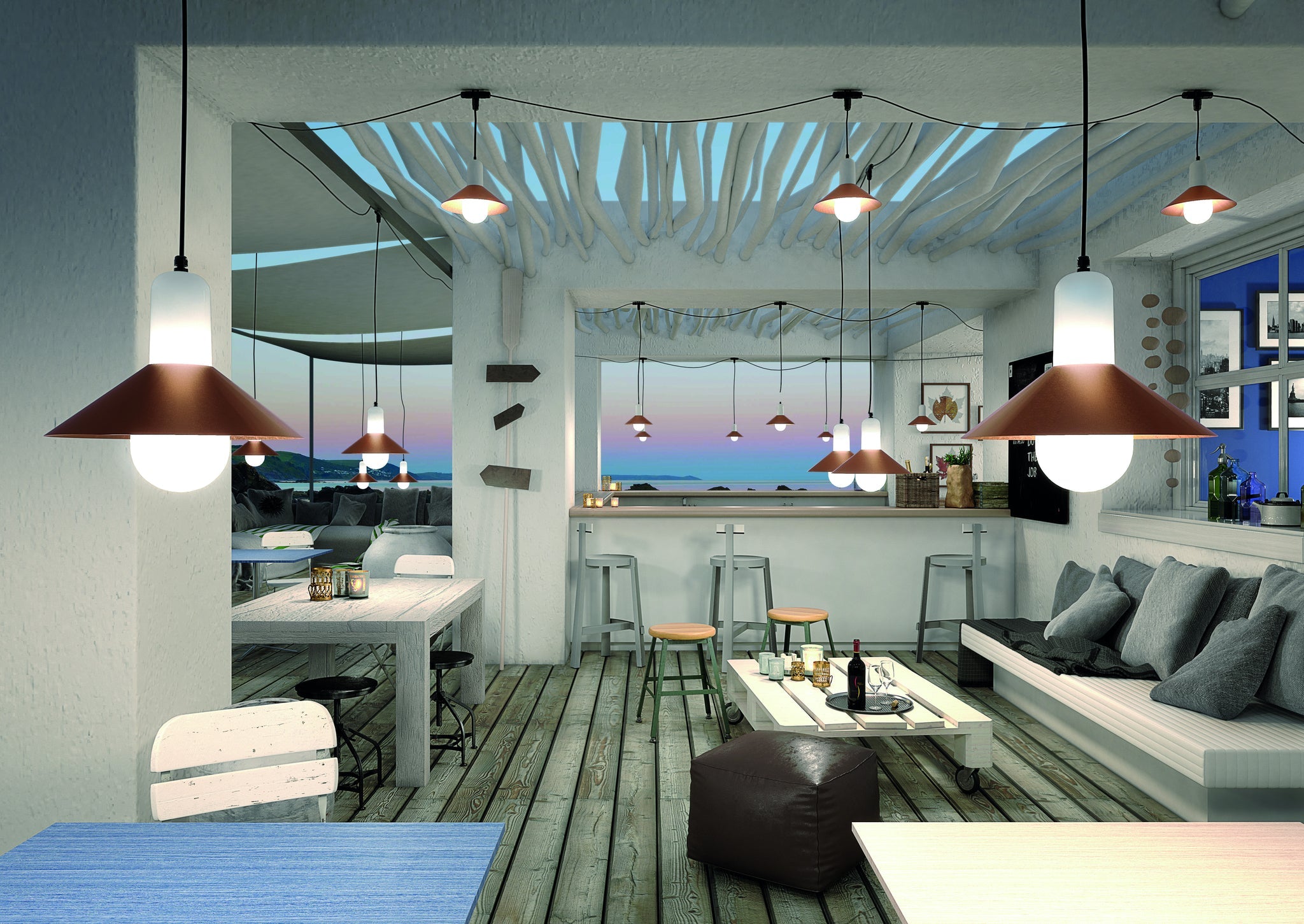 Tagomago Big pendant E27 textured white - Milan - Accessoire Loods