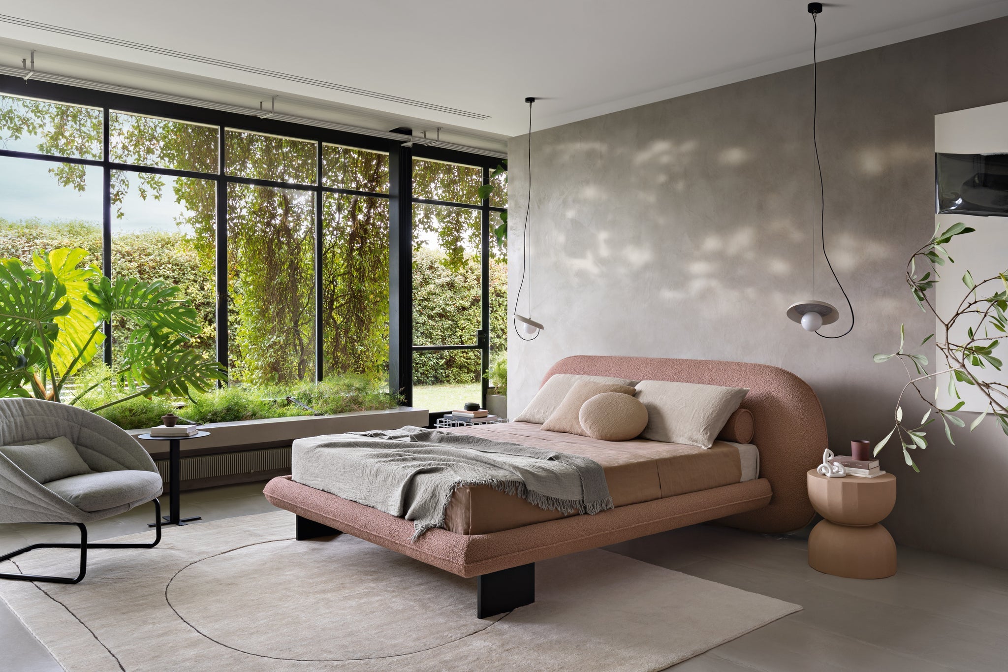 Wire Pendant @ 24cm.G9 textured mink - Milan - Accessoire Loods