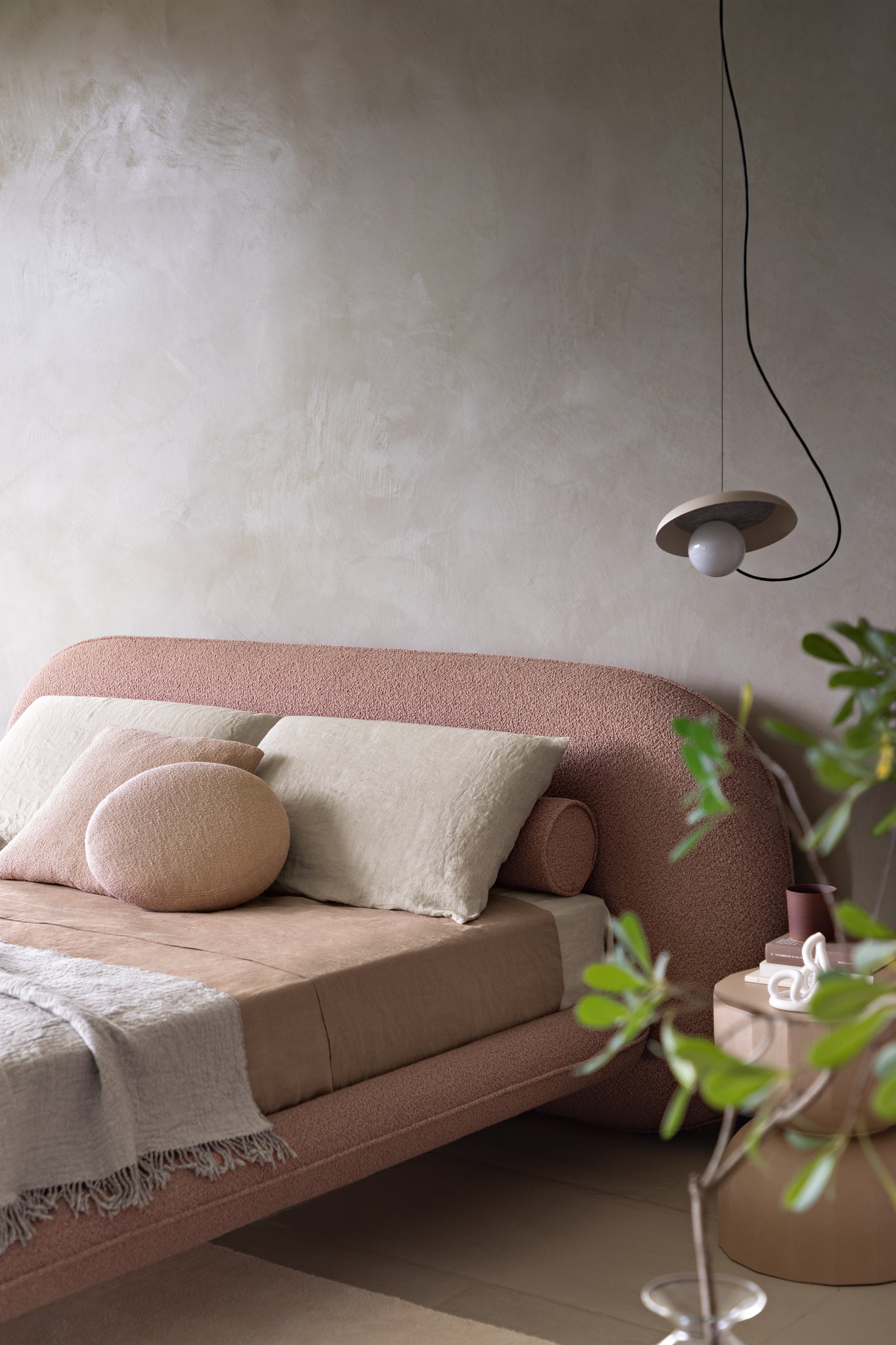 Wire Pendant @ 24cm.G9 textured mink - Milan - Accessoire Loods