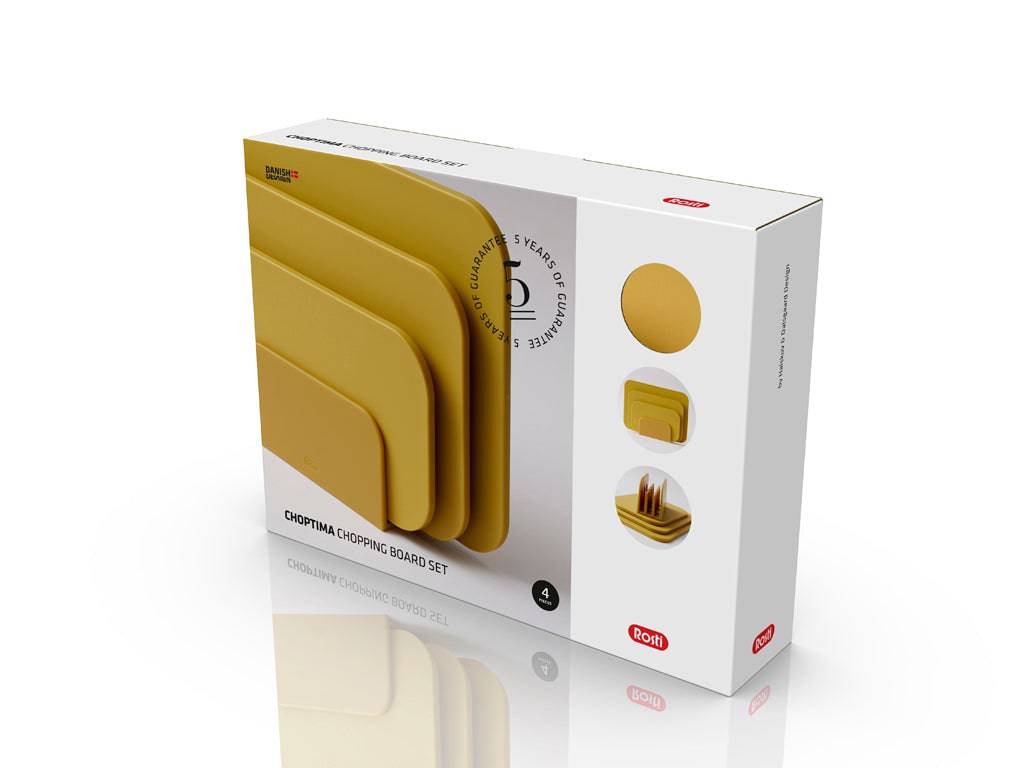 Rosti Snijplank Choptima set van 3 maten + houder - kleur Curry - Accessoire Loods
