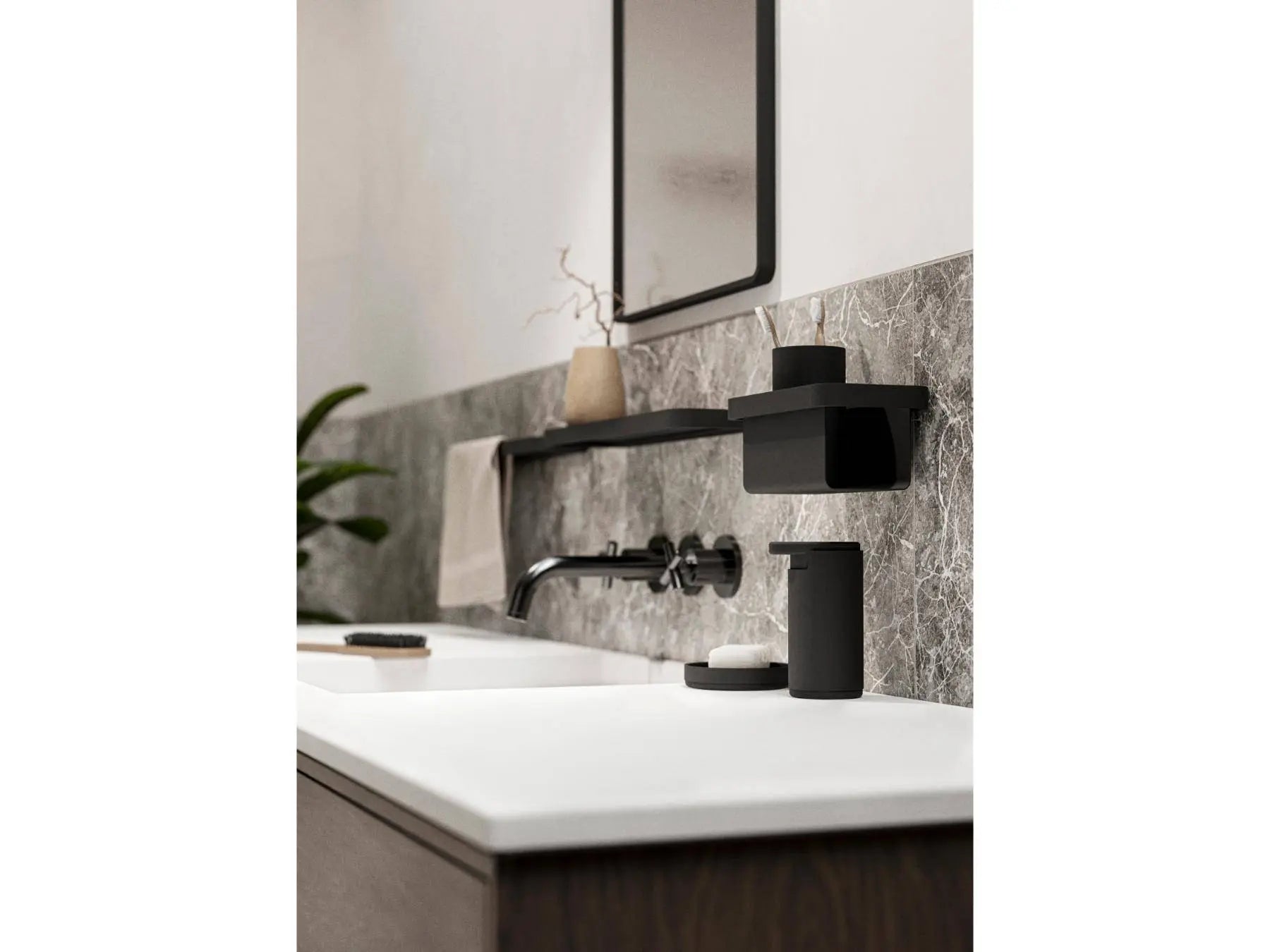 Zone Denmark - Doucheplankje - Zwart - 22x11x9 cm - Zone Denmark - Accessoire Loods