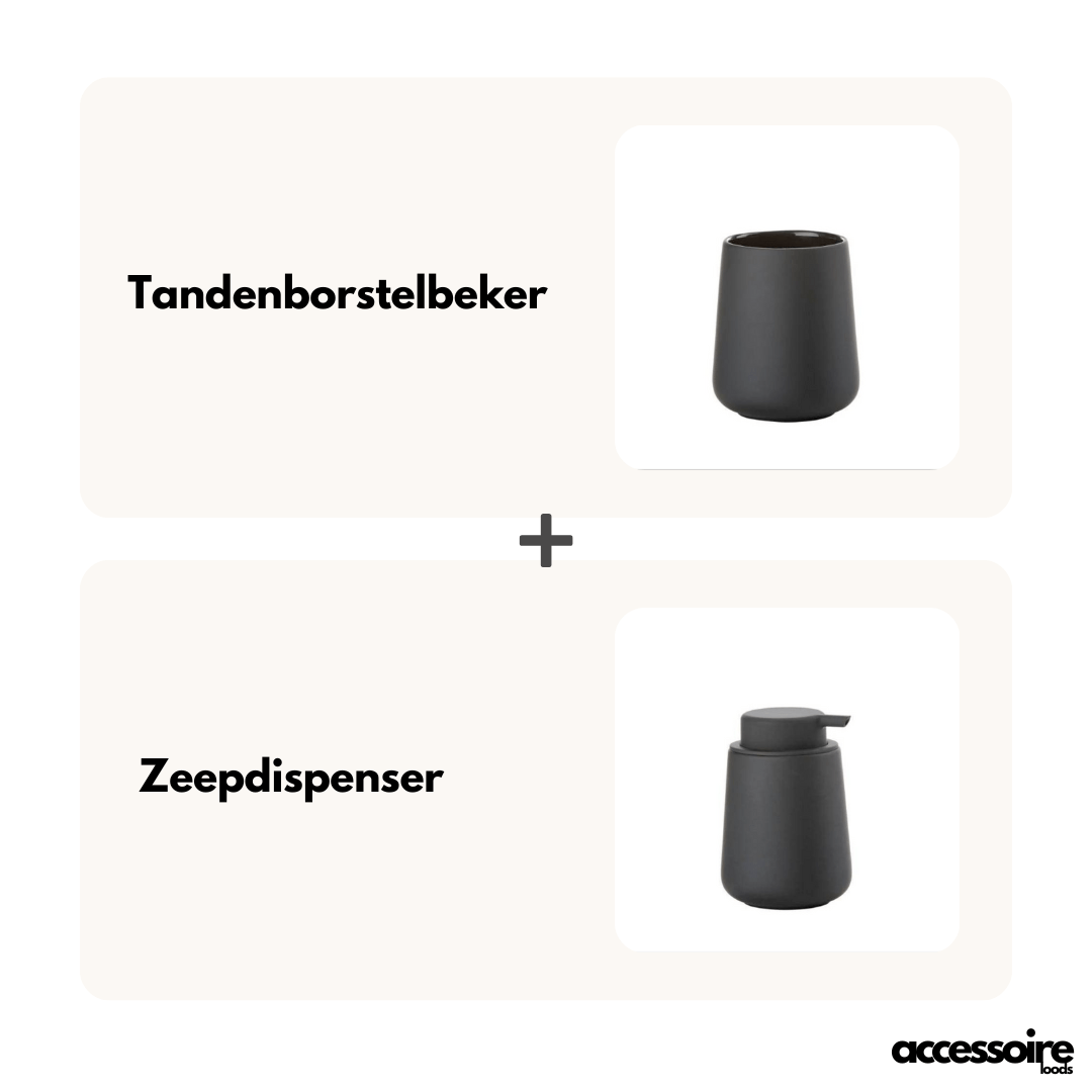 Zone Denmark - Nova one - Tandenborstel beker + Zeepdispenser - Zone Denmark - Accessoire Loods