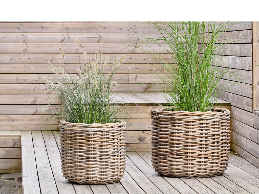 Plantenbak set van 2 Naturel riet
