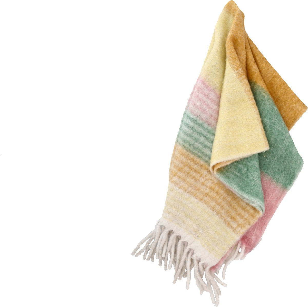 Villa Collection Bliss Plaid 130 x 170 cm Roze/Groen/Amber/Geel