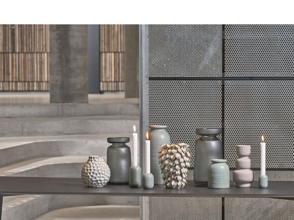 Villa Collection Ist Vaas Dia. 13,8 x 24 cm Grijs - Accessoire Loods