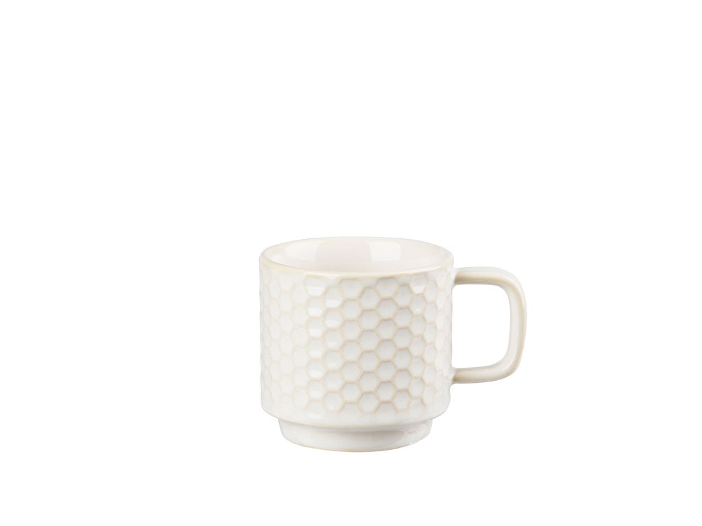 Villa Collection Elstra espresso kopjes met patroon gebroken wit - set van 4 - Accessoire Loods