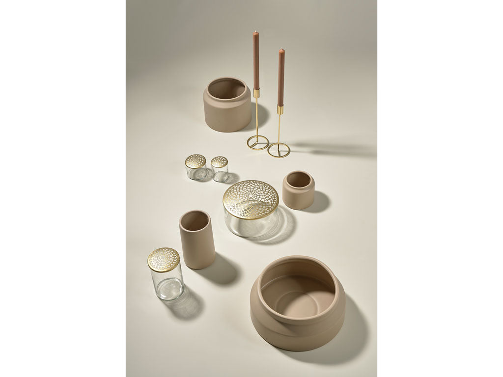 Villa Collection Strat Bloempot Dia. 12,3 x 10 cm Sand - Accessoire Loods