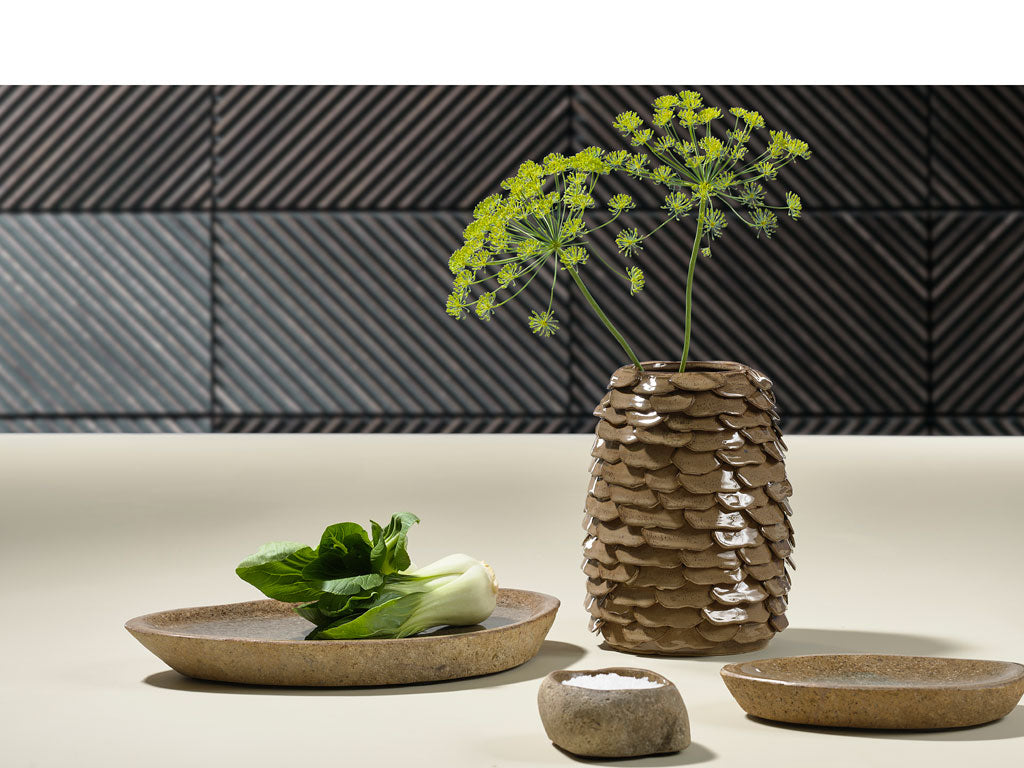Villa Collection Bark Dish Dia. 40 x 6 cm Nature River stone
