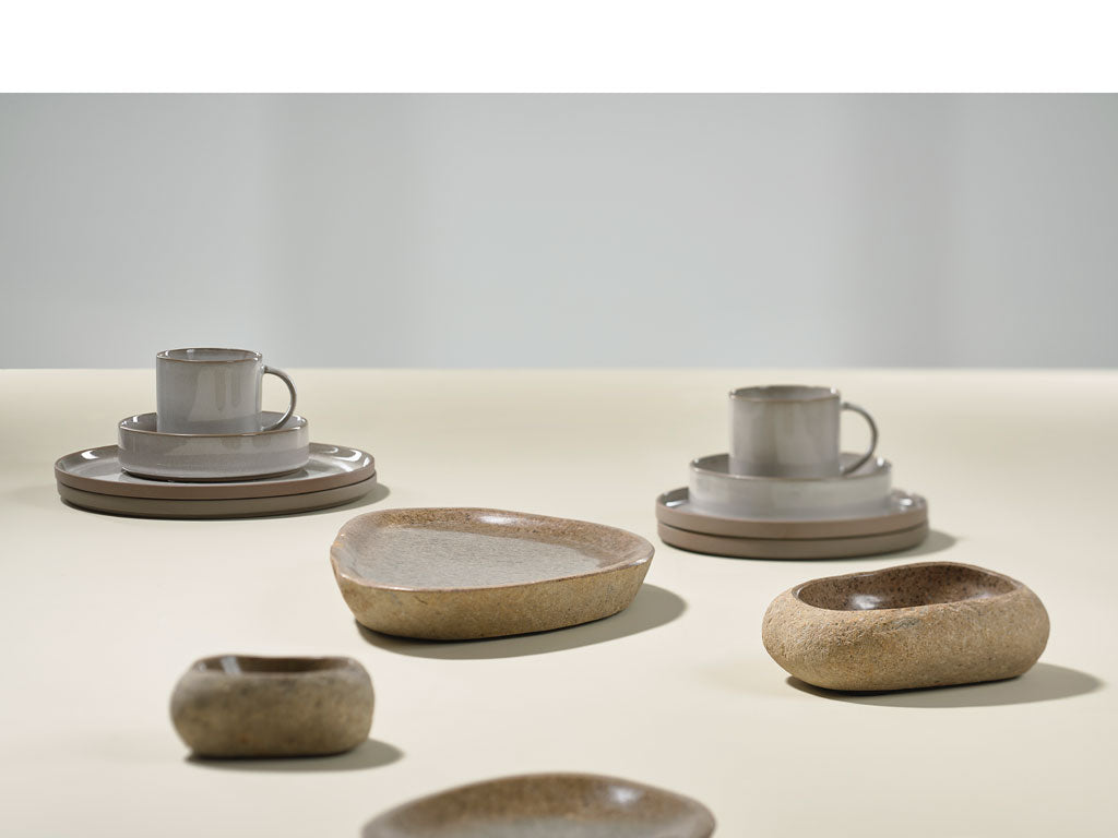 Villa Collection Bark Dish Dia. 40 x 6 cm Nature River stone - Accessoire Loods