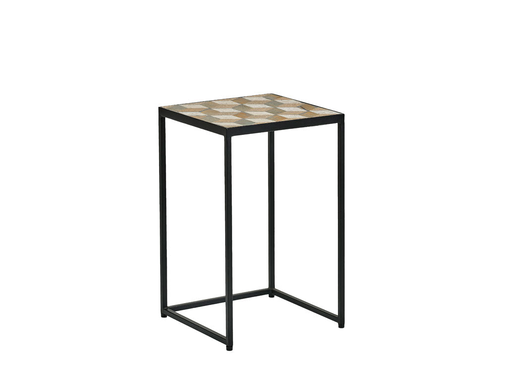 Villa Collection Karv bijzettafelset met stenenblad 32 x 32 x 51 cm