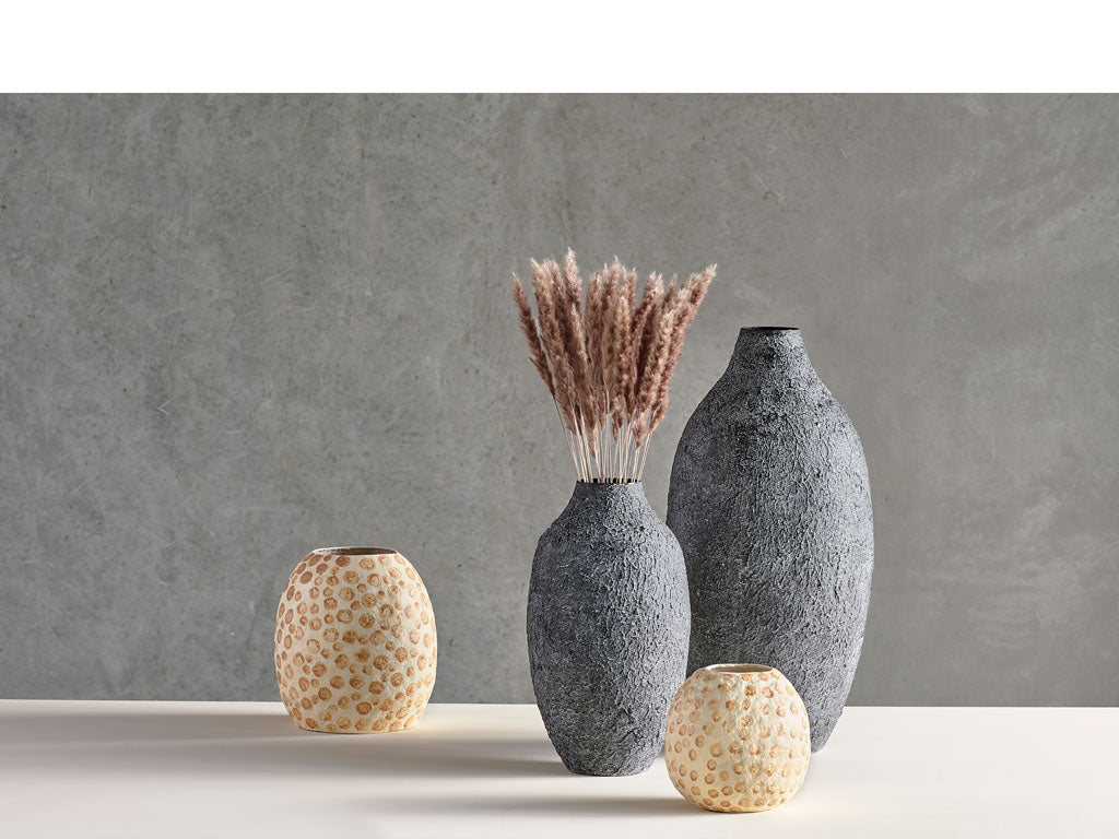 Villa Collection Torden Vaas Dia 30 x 62,5 cm Zwart - Accessoire Loods