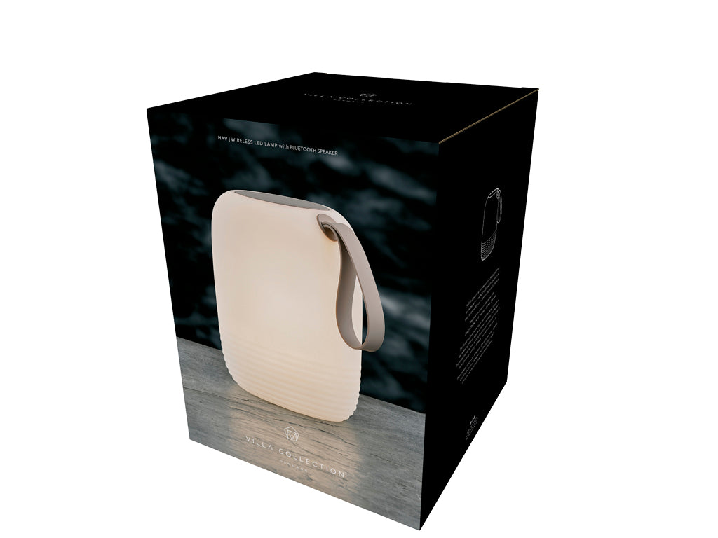 Villa Collection Hav Oplaadbare Lamp met Bluetooth luidspreker Dia 21 x 27,5 cm Wit