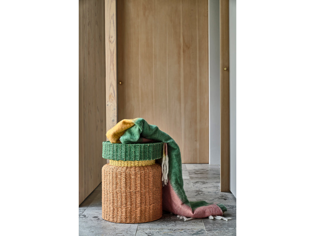 Villa Collection Styles Bijzettafel/Kruk - Dia 40 x 50 cm Amber/Groen