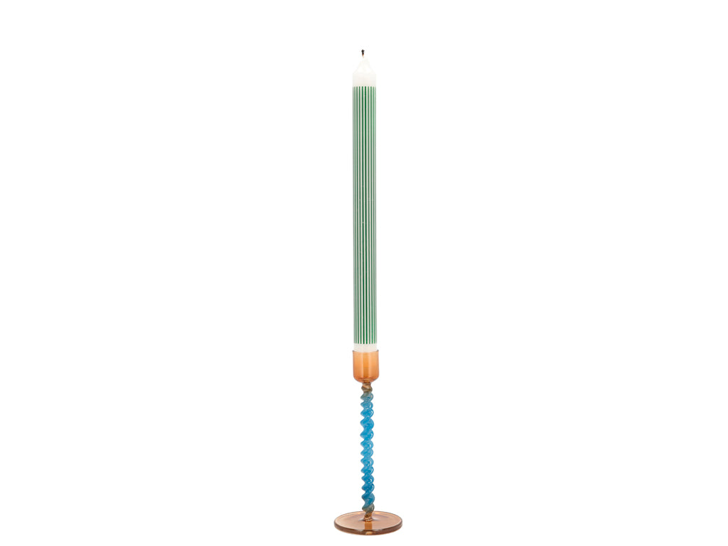 Villa Collection Vivid Glazen kaarshouder Dia 7,4 x 16,3 cm Blauw/Amber