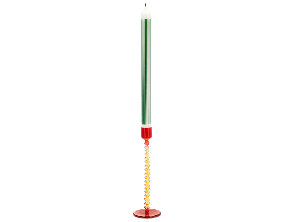 Villa Collection Vivid Glazen kaarshouder Dia 7,4 x 20,3 cm Geel/Rood