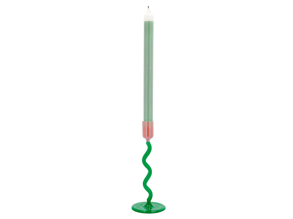 Villa Collection Vivid Glazen kaarshouder Dia 8,5 x 19,6 cm Groen/Roze