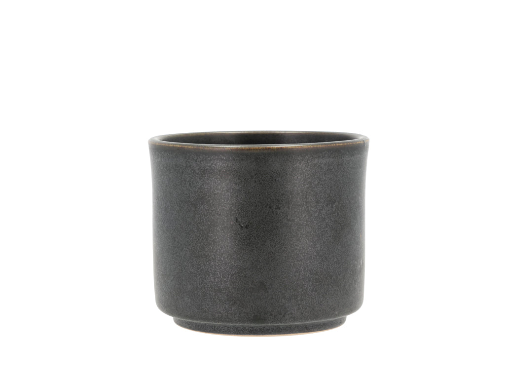 Villa Collection Leer Bloempot Dia 13 x 11 cm Zwart metallic - Accessoire Loods